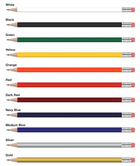  Pencil Barrel Colours