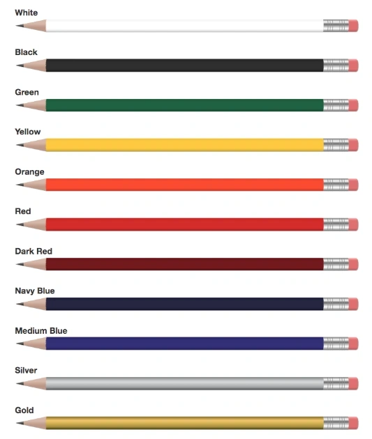  Pencil Barrel Colours